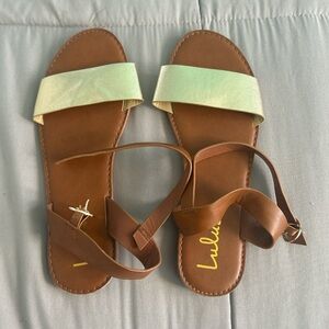 Lulu's Tan and Cream Sandals